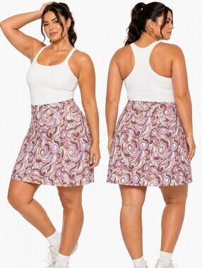 Nwt Kensie Bubblegum Retro Swirl Performance Skort Stretch Tennis Golf Skirt